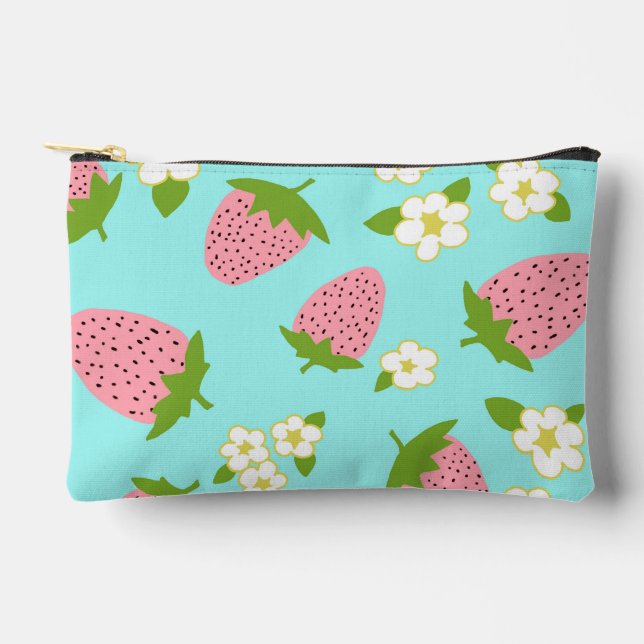 Strawberry Flower Make-up/Pencil Bag (Front)