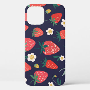 Strawberry Flowers & Fruits: Decorative Pattern iPhone 12 Case