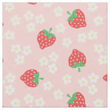 Strawberry Flowers Pink Pattern