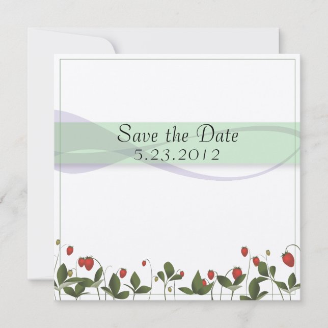 Strawberry Flowers Save The Date (Front)