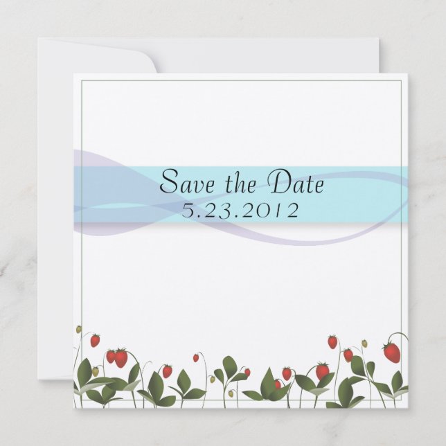 Strawberry Flowers Save The Date (Front)