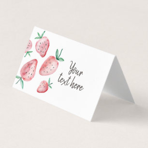 Strawberry Food Label Tent Berry Sweet Birthday Bu Business Card