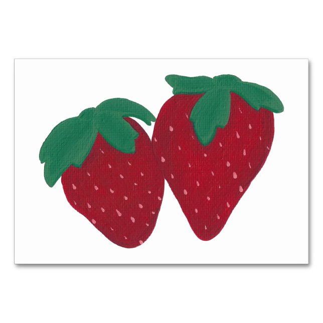 Strawberry Food Reading FlashCards for Adults Table Number (Front)