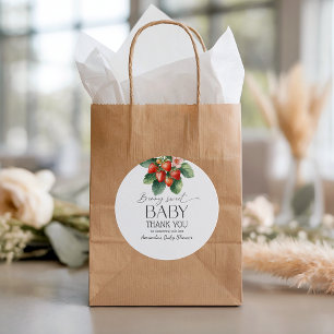 Strawberry Fresh Market Berry Sweet Baby Shower Classic Round Sticker