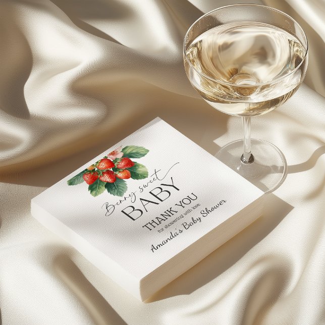 Strawberry Fresh Market Berry Sweet Baby Shower Napkin (Creator Uploaded)