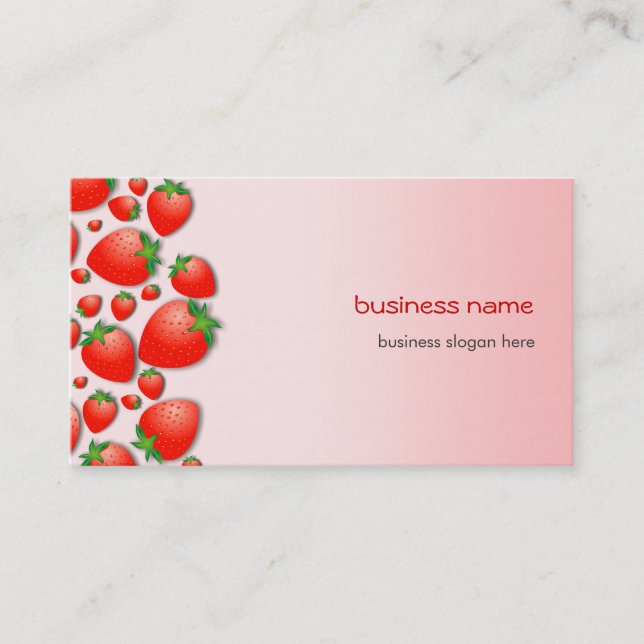 Strawberry Fresh Pink Business Card (Front)