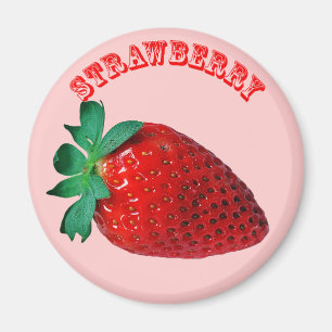 Strawberry - (Fridge Magnet Round)