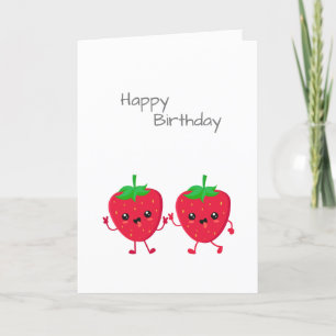 Strawberry friend Happy Birthday Card