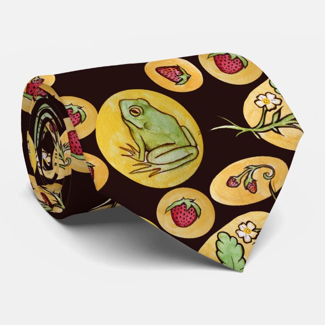 Strawberry Frogs Forever Tie (Rolled)