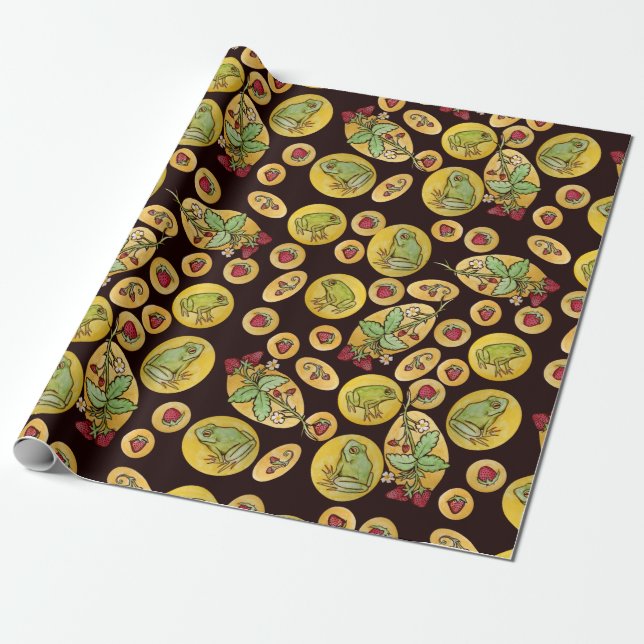Strawberry Frogs Forever                           Wrapping Paper (Unrolled)
