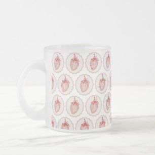 Strawberry Frosted Glass Coffee Mug