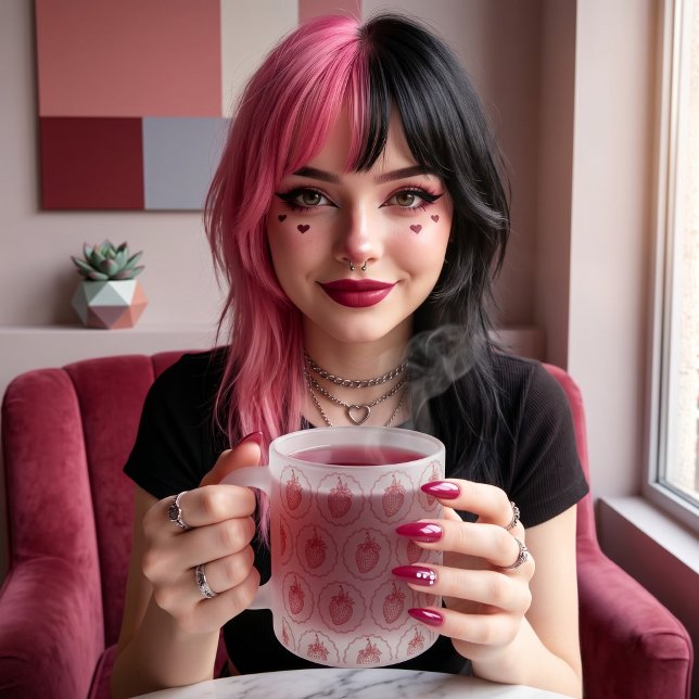 Strawberry Frosted Glass Coffee Mug (Creator Uploaded)