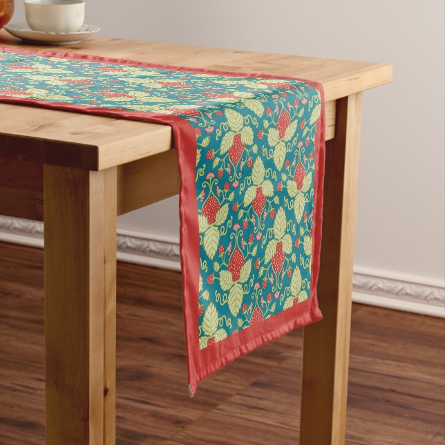 Strawberry Fruit Blossoms & Vine Table Runner (In Situ)