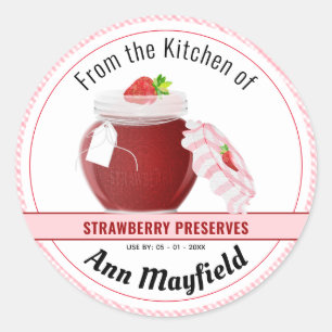 Strawberry Fruit Canning Jam Jar Label