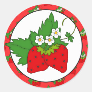 Strawberry Fruit cartoon fun sticker