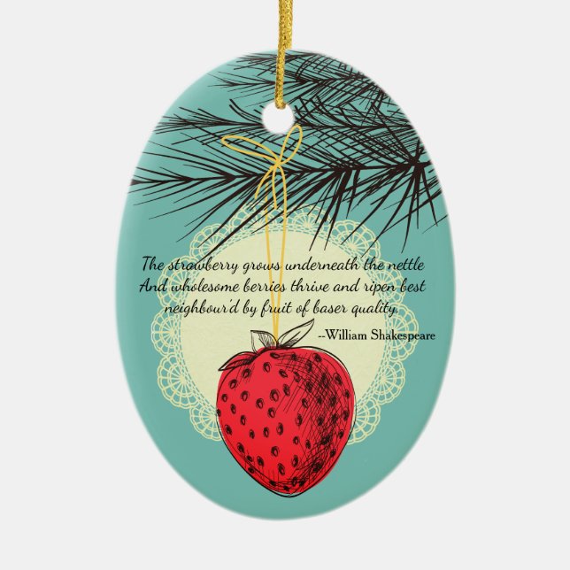 Strawberry fruit culinary Christmas ornament (Front)