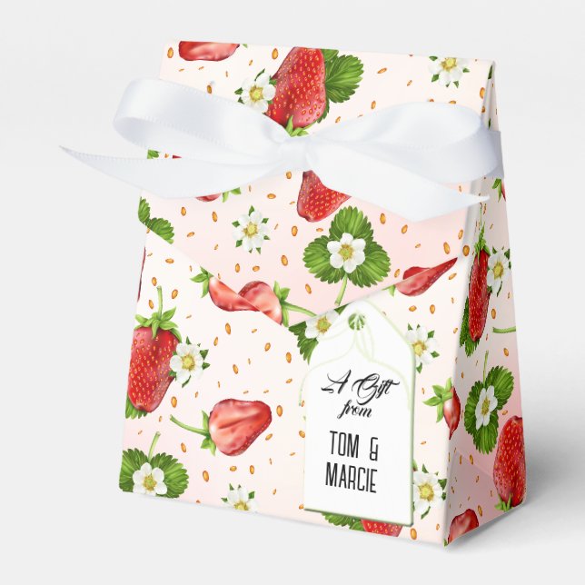 Strawberry Fruit Favour Box (Front Side)