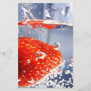Strawberry fruit in water photography beautiful stationery