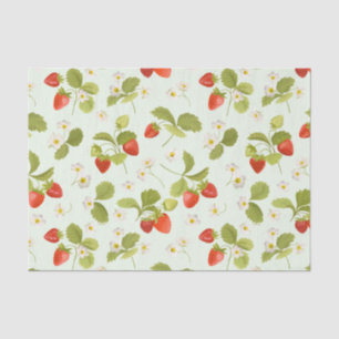Strawberry Fruit, Leaves and Flowers  Tissue Paper