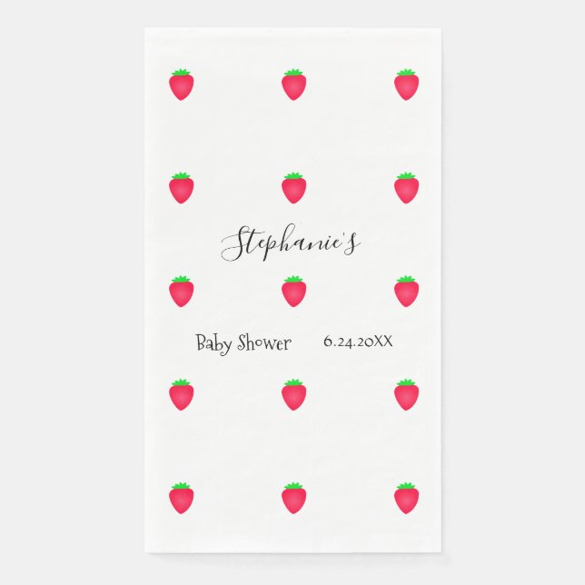 Strawberry Fruit Patterns Baby Shower Boys Girls Napkin (Front)