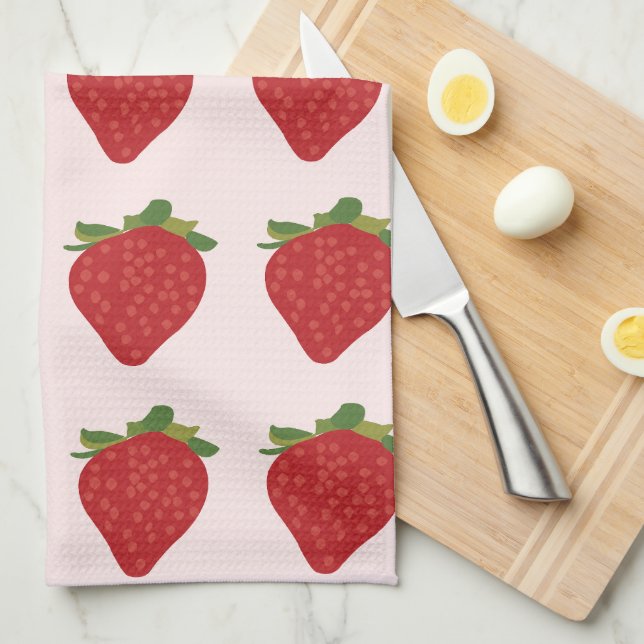 Strawberry Fruit Red Strawberries Tea Towel (Quarter Fold)