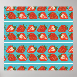 Strawberry Fruit: Seamless Repeat Pattern. Poster