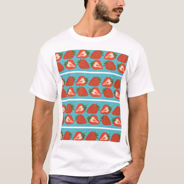 Strawberry Fruit: Seamless Repeat Pattern. T-Shirt (Front)