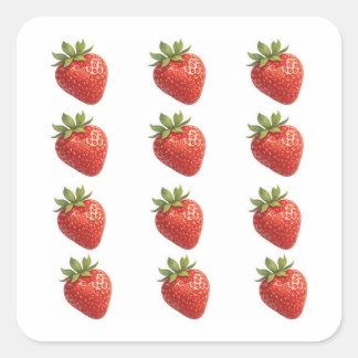 Strawberry Fruit  Square Sticker