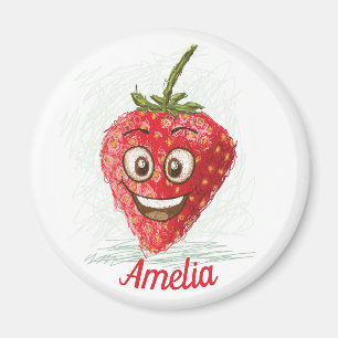 Strawberry funny  personalised cute fridge magnet