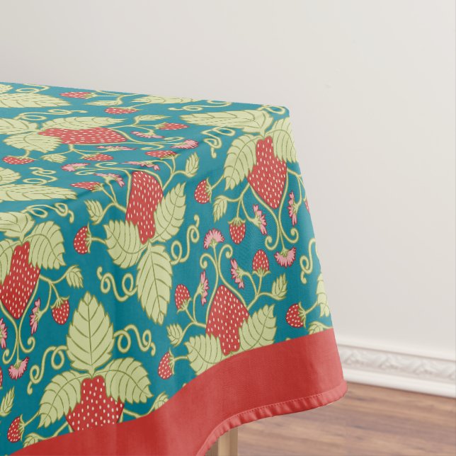 Strawberry Garden Fruit & Blossoms Tablecloth (In Situ)