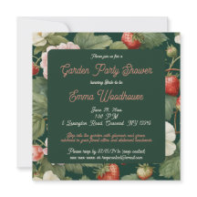 Strawberry Garden Party Bridal Shower Invitation