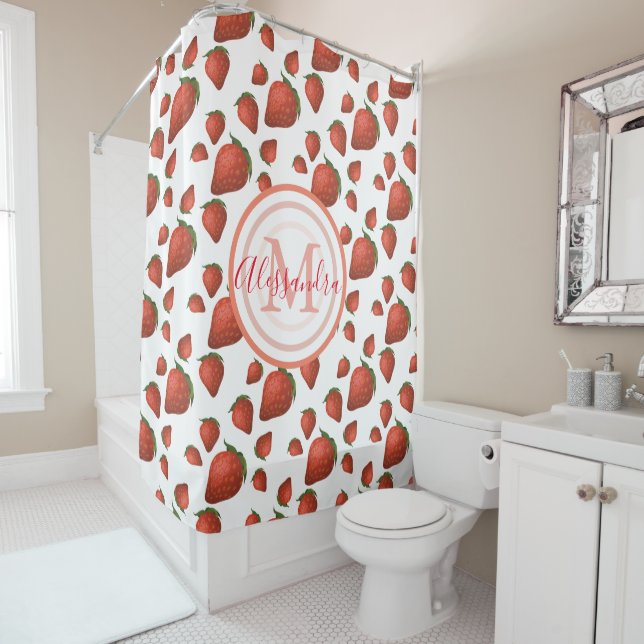 Strawberry Garden Shower Curtain (In Situ)