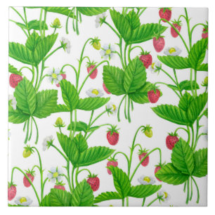 Strawberry garden tile
