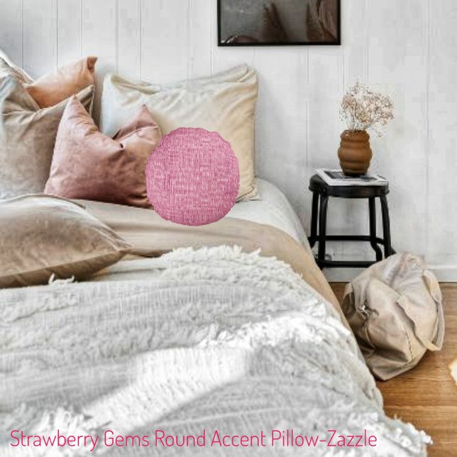 Strawberry Gems Round Cushion (Creator Uploaded)