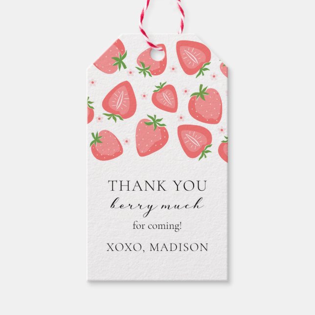 Strawberry Gift Tag Thank You Berry Much (Front)