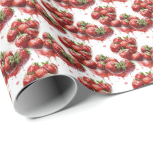 Strawberry Gift Wrap Wrapping Paper