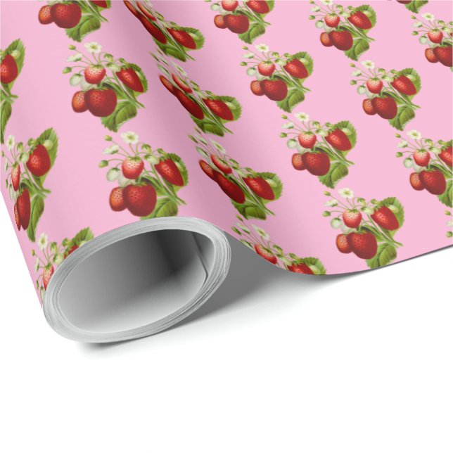 Strawberry Gift Wrapping Paper Strawberries (Roll Corner)