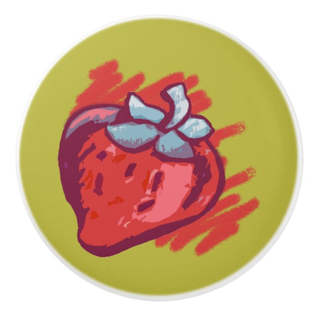 Strawberry Gifts Ceramic Knob (Front)