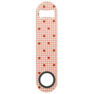 Strawberry & Gingham Check (Salmon Pink)