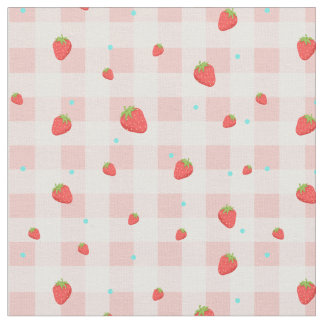 Strawberry Gingham Fabric