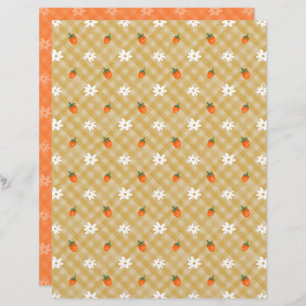 Strawberry Gingham Scrapbook Paper