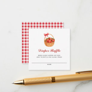 Strawberry Girl Baby Shower Diaper Raffle Enclosure Card