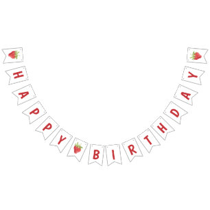 Strawberry Girl Birthday Happy Birthday Bunting