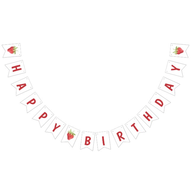Strawberry Girl Birthday Happy Birthday Bunting (All)