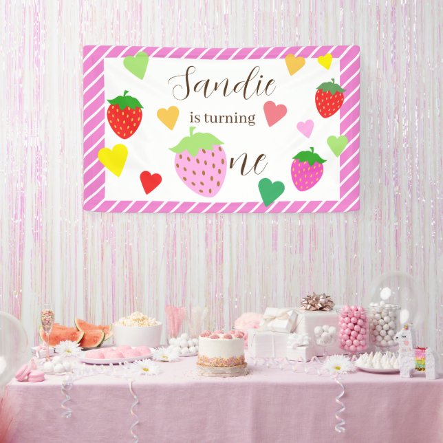 Strawberry Girl Birthday Party Banner (Party)