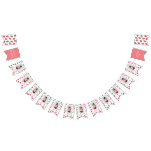 Strawberry Girl First Birthday Milestones Photos  Bunting