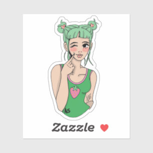Strawberry Girl Sticker