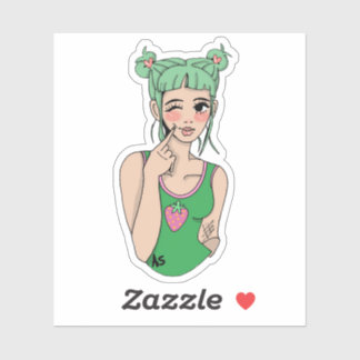 Strawberry Girl Sticker