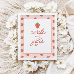 Strawberry Girls Birthday   Cards & Gifts Sign