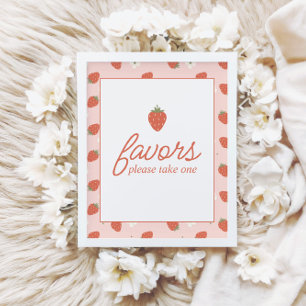 Strawberry Girls First Birthday   Favour Table Sig Poster